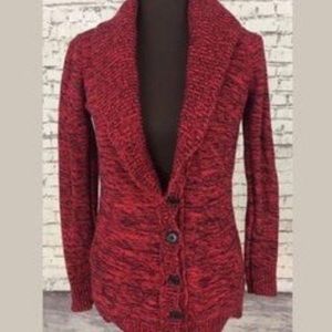 Red Armani Exchange knit sweater.